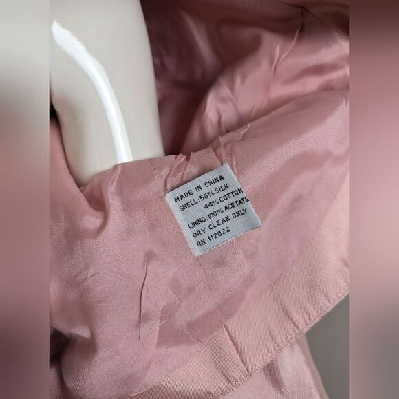 Light Pink Silk blend Bolero beaded sleeves Talbots size 12 - Picture 6 of 8